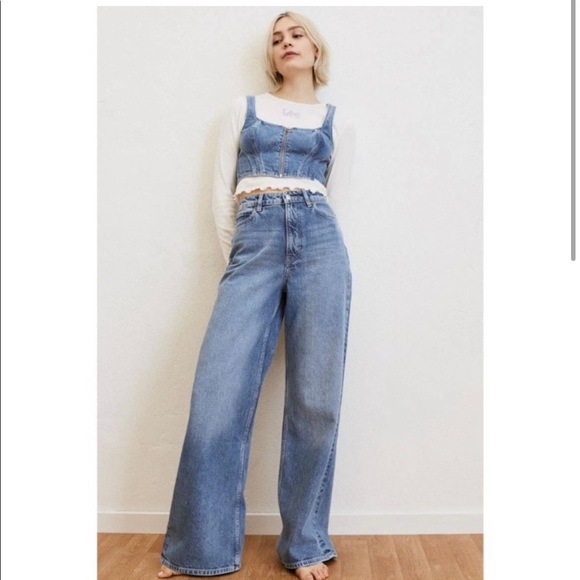 H\u0026M | Jeans | Nwt Lee X Hm Wide Leg High Waisted Jeans | Poshmark